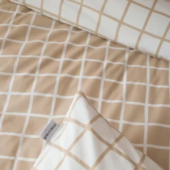 TRADILINGE Housse de couette percale de coton (260 x 240 cm) Max Beige