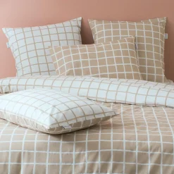 TRADILINGE Housse de couette percale de coton (260 x 240 cm) Max Beige