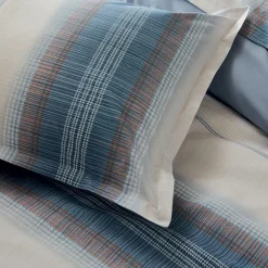 TRADI LINGE Housse de couette percale de coton (140 x 200 cm) Esteban e Bleu Sale