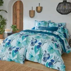 TRADILINGE Housse de couette percale de coton (200 x 200 cm) Moorea e Bleu Outlet