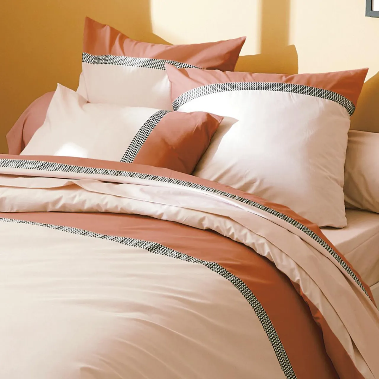 TRADILINGE Housse de couette percale de coton (200 x 200 cm) Macassar Cognac Clearance