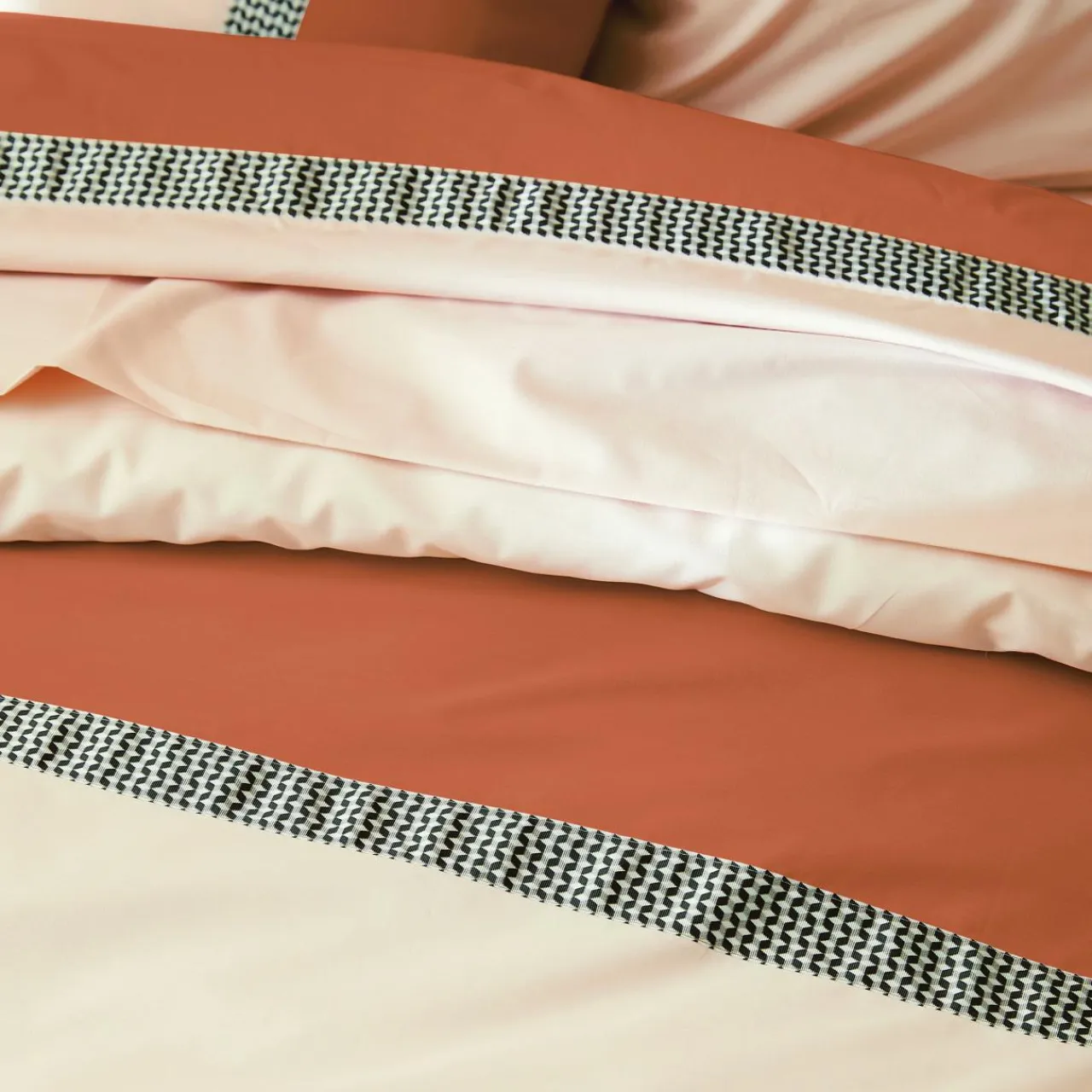 TRADILINGE Housse de couette percale de coton (200 x 200 cm) Macassar Cognac Clearance