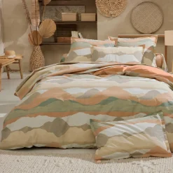 TRADI LINGE Housse de couette percale de coton (140 x 200 cm) Land Craie Beige Discount