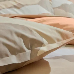 TRADI LINGE Housse de couette percale de coton (140 x 200 cm) Land Craie Beige Discount