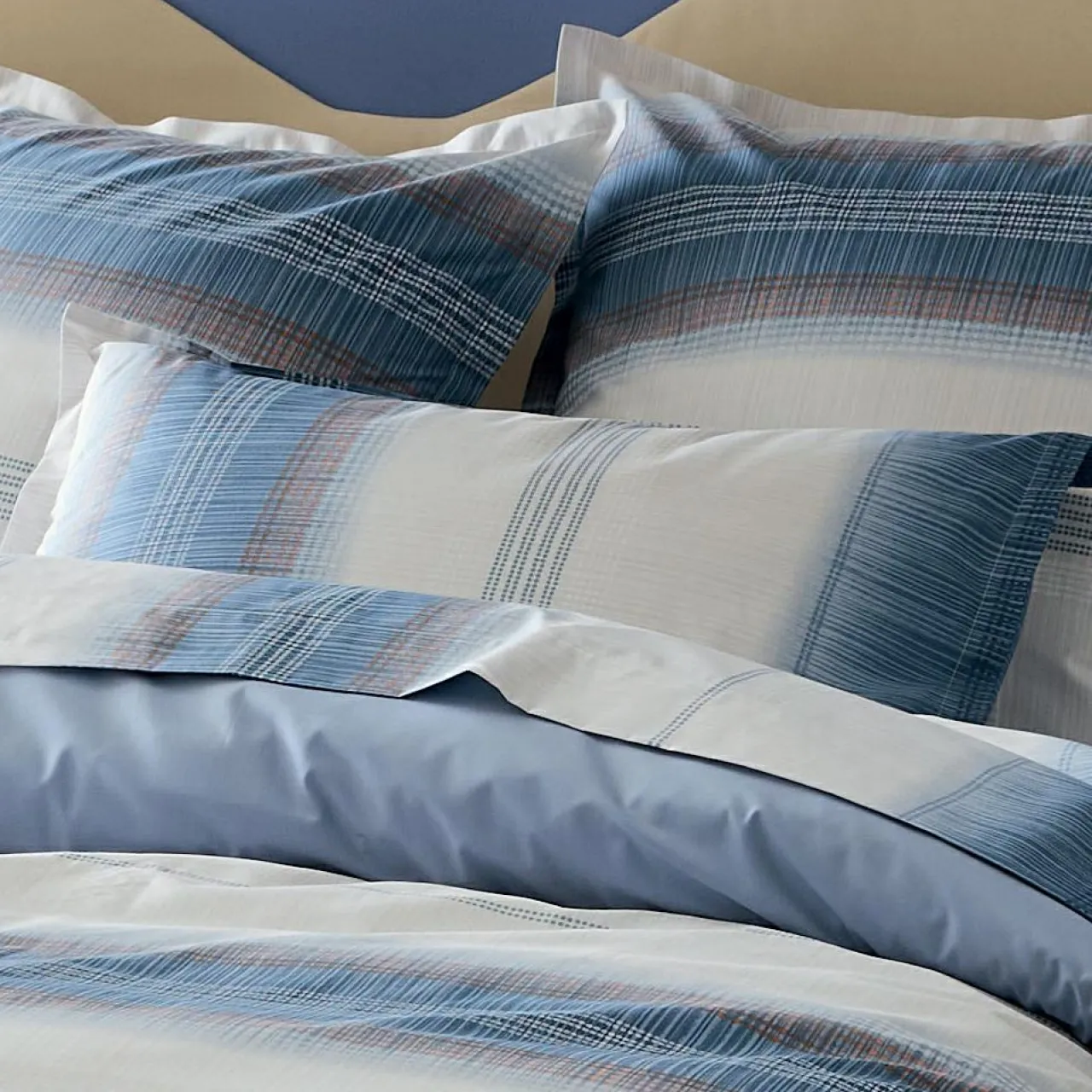 TRADI LINGE Housse de couette percale de coton (200 x 200 cm) Esteban e Bleu Hot