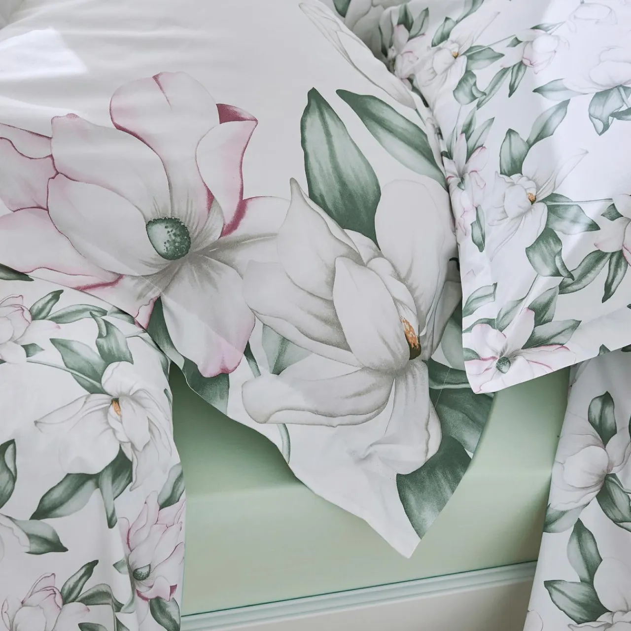 TRADILINGE Housse de couette percale de coton (280 x 240 cm) Magnolia sauge Vert