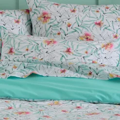 TRADI LINGE Housse de couette percale de coton (280 x 240 cm) Roxane Multicolore New
