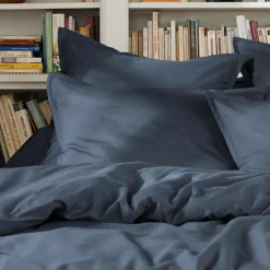EMINZA Housse de couette percale de coton (280 x 240 cm) Cali Bleu marine New