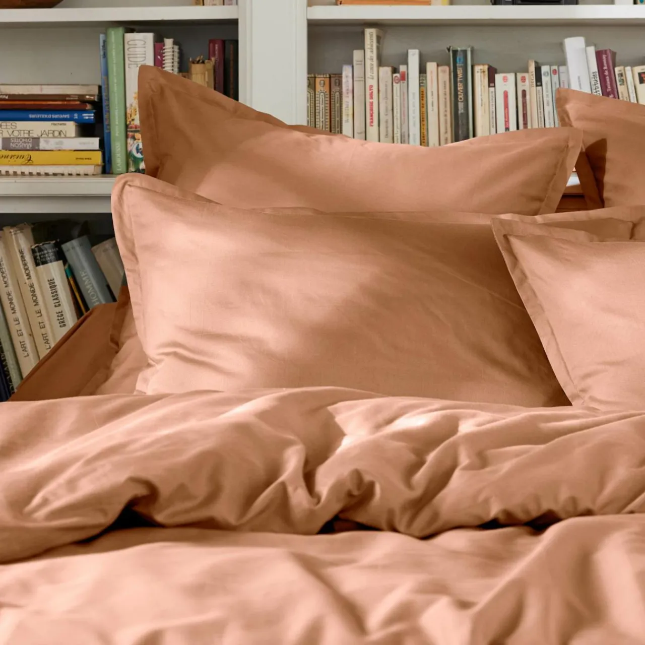 EMINZA Housse de couette percale de coton (260 x 240 cm) Cali Rose Pêche Online