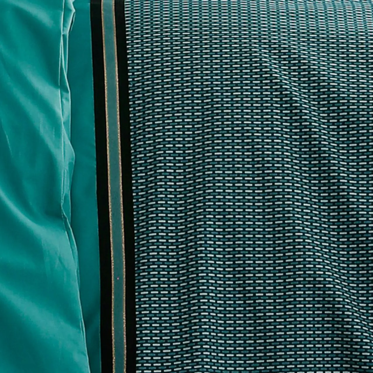 TRADI LINGE Housse de couette percale de coton (240 x 220 cm) Gustav émeraude Vert Best