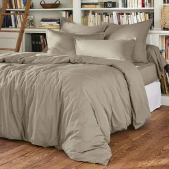 EMINZA Housse de couette percale de coton (240 x 220 cm) Cali Taupe Discount