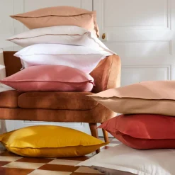 EMINZA Housse de couette percale de coton (240 x 220 cm) Cali Rose Pêche Hot