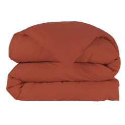 EMINZA Housse de couette percale de coton (140 x 200 cm) Cali Terracotta Discount