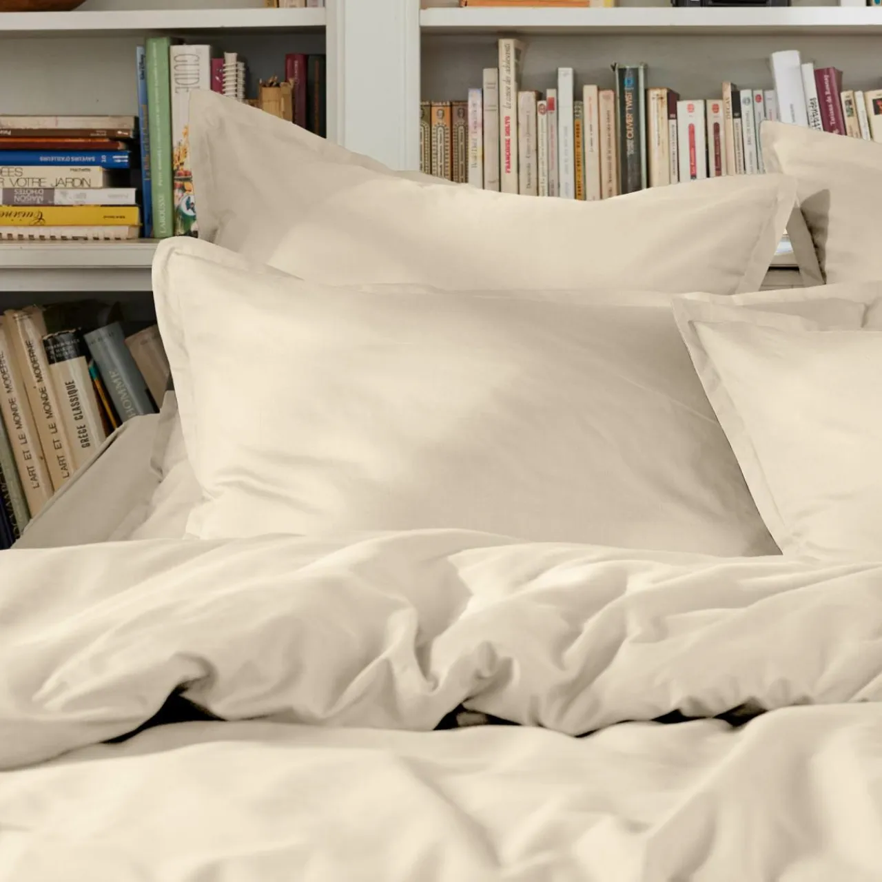 EMINZA Housse de couette percale de coton (140 x 200 cm) Cali Beige Outlet