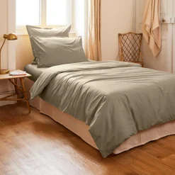 EMINZA Housse de couette percale de coton (140 x 200 cm) Cali Taupe