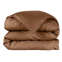 EMINZA Housse de couette percale de coton (200 x 200 cm) Cali Marron Chocolat New