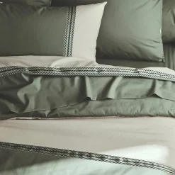 TRADILINGE Housse de couette percale de coton (240 x 220 cm) Noa Vert kaki Sale