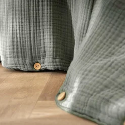 EMINZA Housse de couette quadruple gaze de coton (260 x 240 cm) Victoria x Gaïa Vert romarin Sale