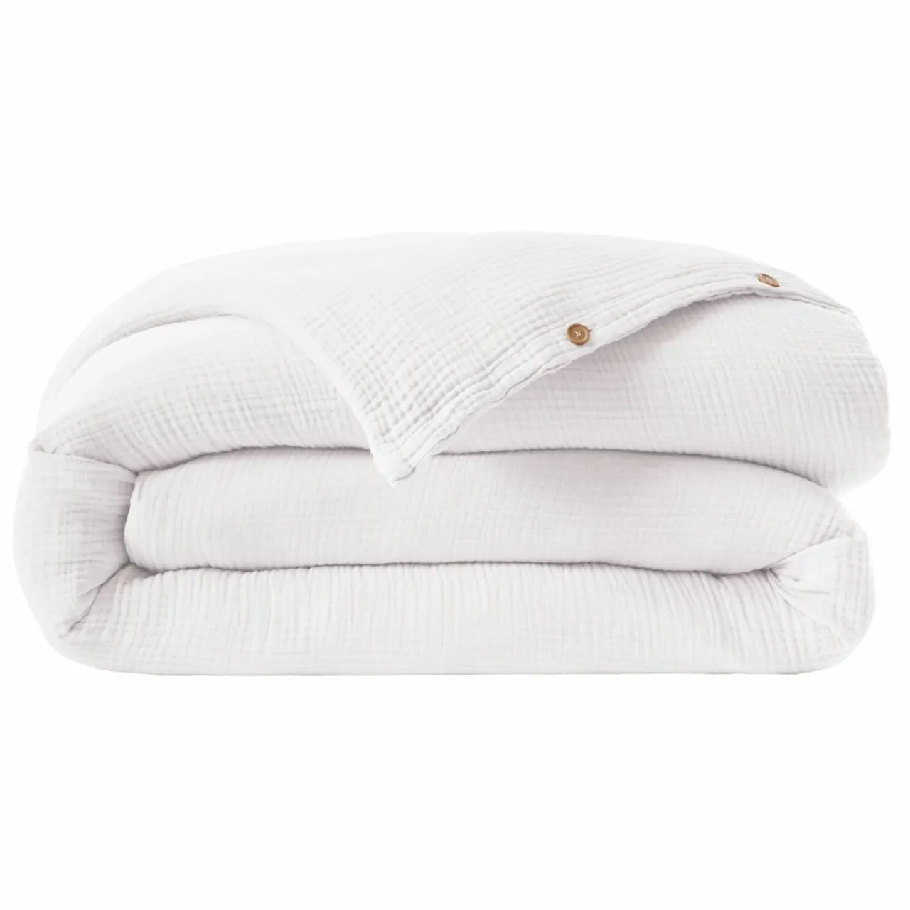 EMINZA Housse de couette quadruple gaze de coton (280 x 240 cm) Victoria x Gaïa chantilly Blanc Sale