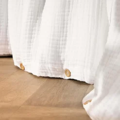 EMINZA Housse de couette quadruple gaze de coton (240 x 220 cm) Victoria x Gaïa chantilly Blanc