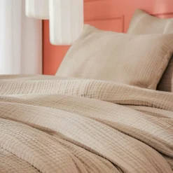 EMINZA Housse de couette quadruple gaze de coton (260 x 240 cm) Victoria x Gaïa Ficelle Online