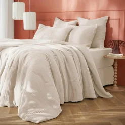 EMINZA Housse de couette quadruple gaze de coton (200 x 200 cm) Victoria x Gaïa pampa Beige Hot