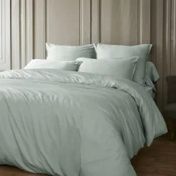 EMINZA Housse de couette satin de bambou (260 x 240 cm) Sienna Vert Eucalyptus Discount