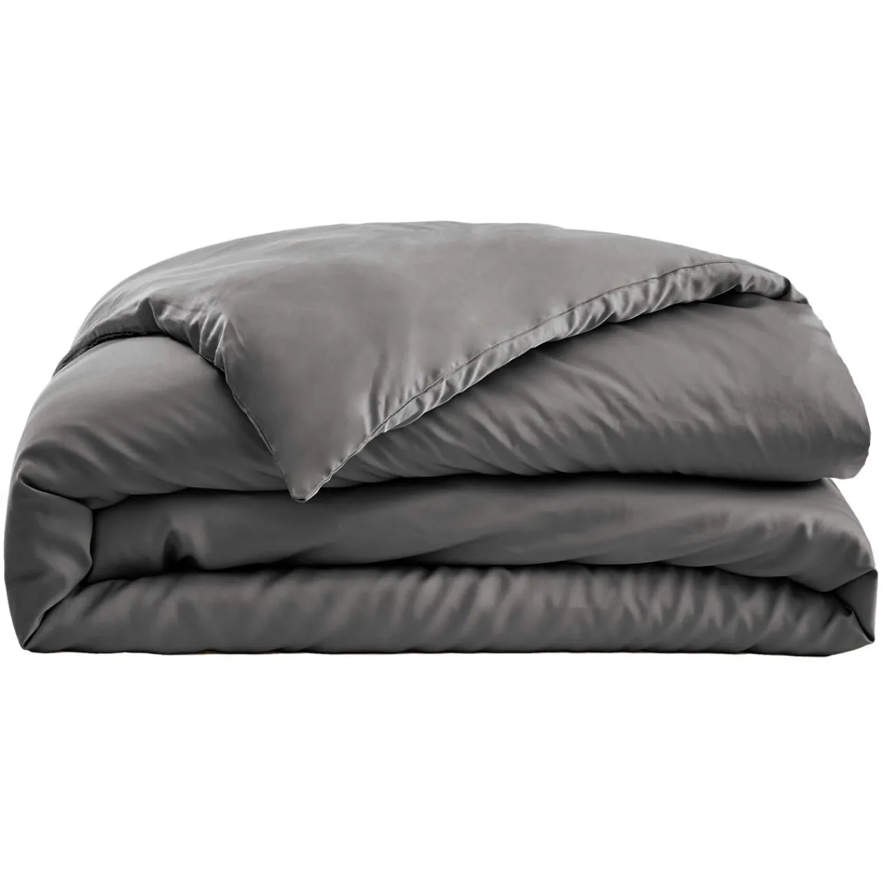 EMINZA Housse de couette satin de bambou (140 x 200 cm) Sienna granit Gris