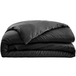 EMINZA Housse de couette satin de bambou (260 x 240 cm) Sienna Noir Hot