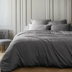 EMINZA Housse de couette satin de bambou (260 x 240 cm) Sienna granit Gris Sale