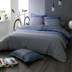 TRADILINGE Housse de couette satin de coton (240 x 220 cm) Enzo e Bleu Best