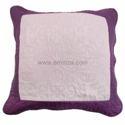 DOUCEUR D'INTERIEUR Housse de coussin boutis carrée (60 cm) Edana Prune Hot