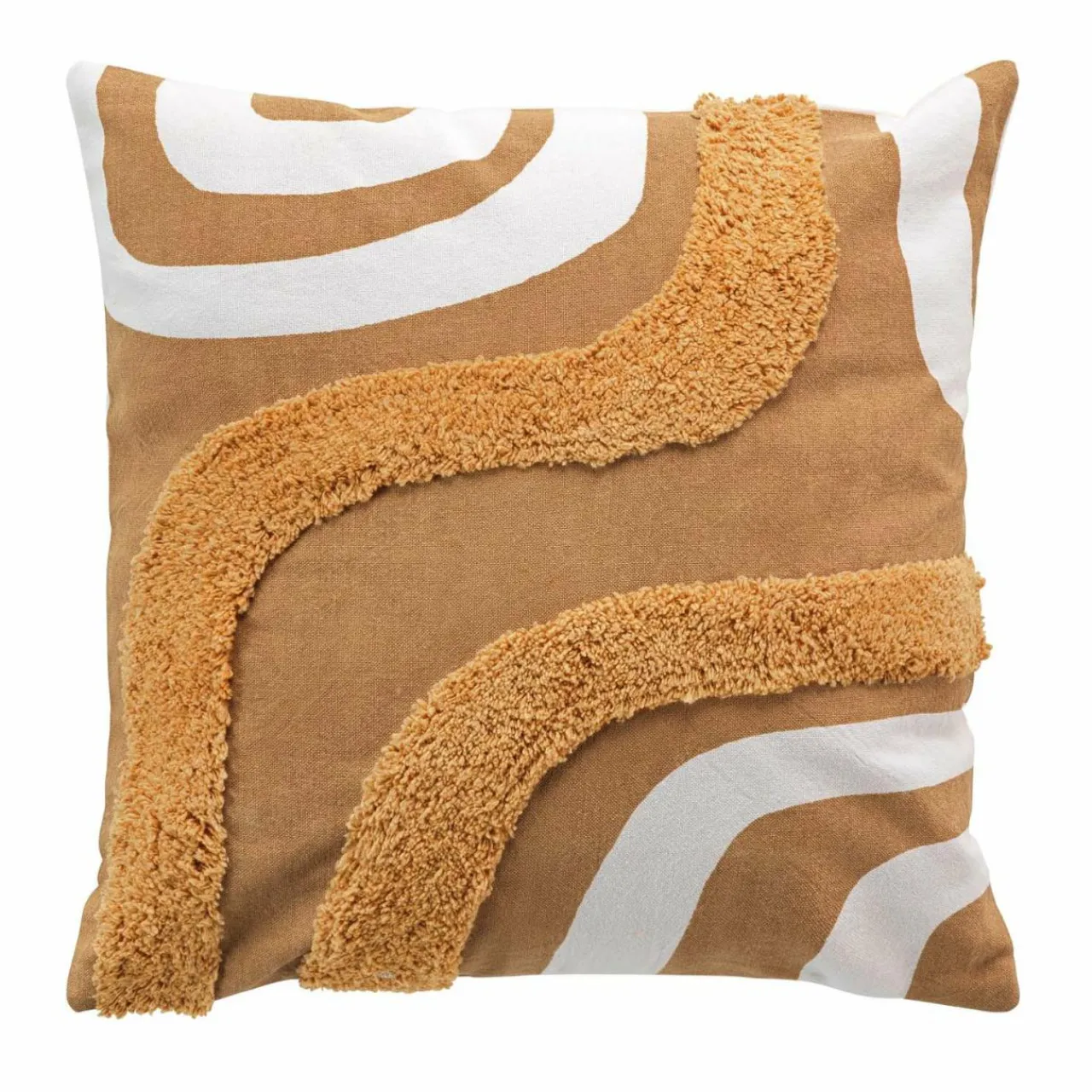 DOUCEUR D'INTERIEUR Housse de coussin carrée coton (40 x 40 cm) Mirade Camel Sale