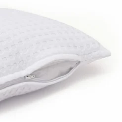 EMINZA Housse de coussin carrée coton nid d'abeille (40 x 40 cm) Maya he Blanc Online