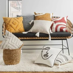 DOUCEUR D'INTERIEUR Housse de coussin carrée coton (40 x 40 cm) Mirade Terracotta Clearance