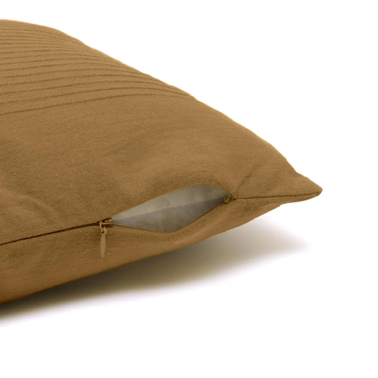 EMINZA Housse de coussin carrée coton tissé (40 x 40 cm) Léa Camel Discount