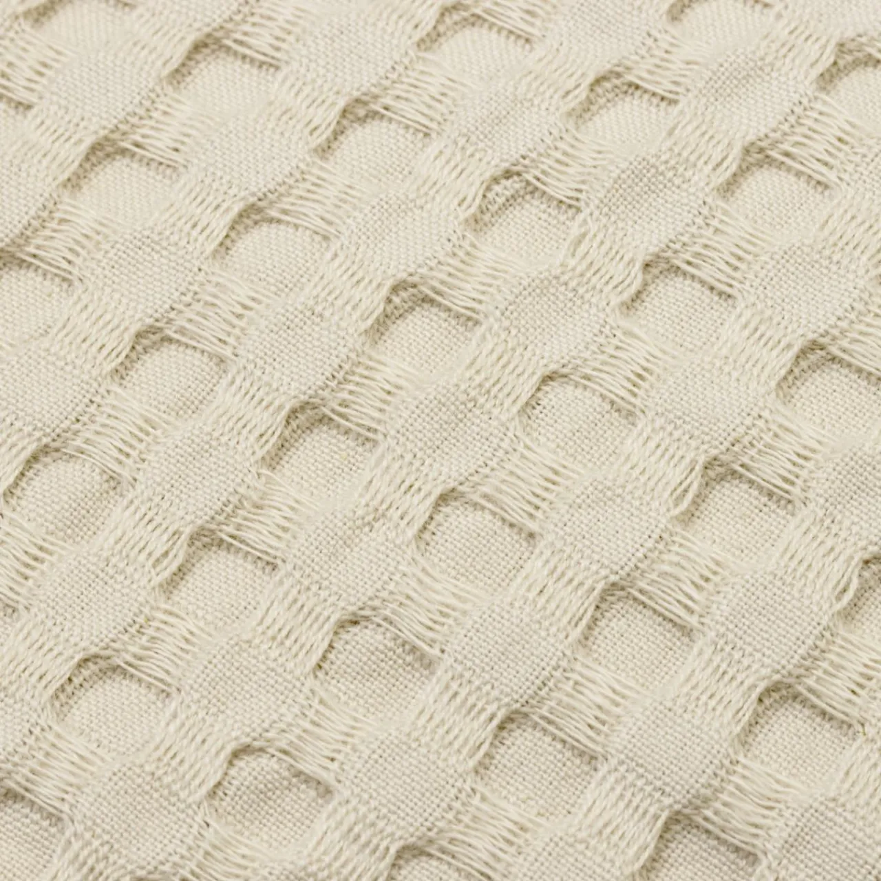 EMINZA Housse de coussin carrée coton nid d'abeille (40 x 40 cm) Maya pampa Beige Outlet