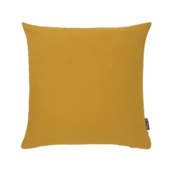 EMINZA Housse de coussin carrée coton tissé (40 x 40 cm) Léa Jaune safran Hot