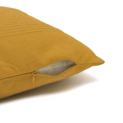 EMINZA Housse de coussin carrée coton tissé (40 x 40 cm) Léa Jaune safran Hot