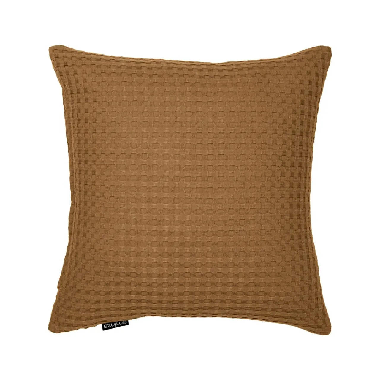 EMINZA Housse de coussin carrée coton nid d'abeille (40 x 40 cm) Maya Camel New
