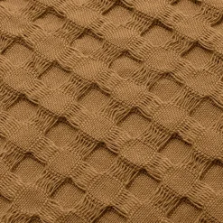 EMINZA Housse de coussin carrée coton nid d'abeille (40 x 40 cm) Maya Camel New