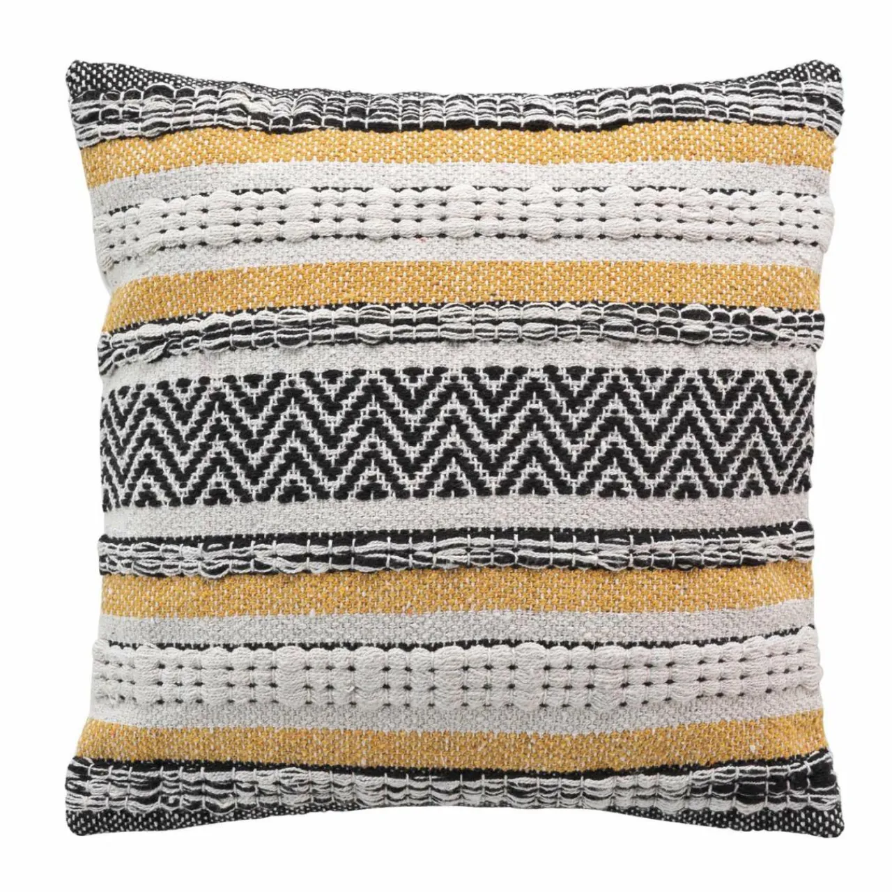 DOUCEUR D'INTERIEUR Housse de coussin carrée coton (40 x 40 cm) Elna Jaune ocre Best