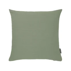 EMINZA Housse de coussin carrée coton tissé (40 x 40 cm) Léa Vert romarin