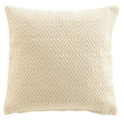 douceur d'intu017drieur Housse de coussin carrée en coton (40 x 40 cm) Sylvia Ecru