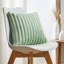 EMINZA Housse de coussin carrée flanelle (40 x 40 cm) Dune Vert sauge Discount