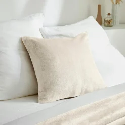 EMINZA Housse de coussin carrée flanelle (45 x 45 cm) Didou grège Beige New