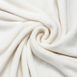 EMINZA Housse de coussin carrée flanelle (45 x 45 cm) Didou Ivoire Outlet