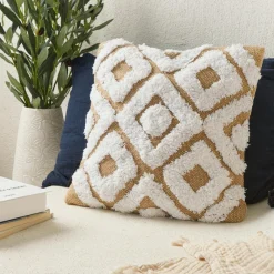 douceur d'intu017drieur Housse de coussin carrée jute (40 x 40 cm) Damia Beige Outlet