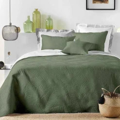 DOUCEUR D'INTERIEUR Housse de coussin carrée microfibre (40 x 40 cm) Palombine Vert kaki Outlet