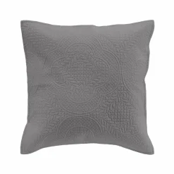 DOUCEUR D'INTERIEUR Housse de coussin carrée microfibre (40 x 40 cm) Romane Gris Anthracite Hot